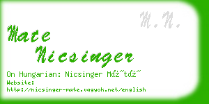 mate nicsinger business card